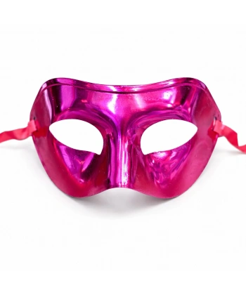 Metalize Parlak Parti Maskesi Pembe Renk 16x7 cm