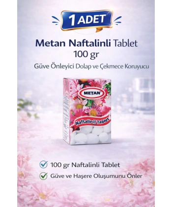 Metan Naftalinli Tablet 100 gr Güve Önleyici Dolap ve Çekmece Koruyucu 1 Adet