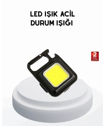 Mini 800 Lümen LED El Feneri – USB Şarjlı, 3 Kademeli Işık, Şişe Açacaklı Taşınabilir Tasarım