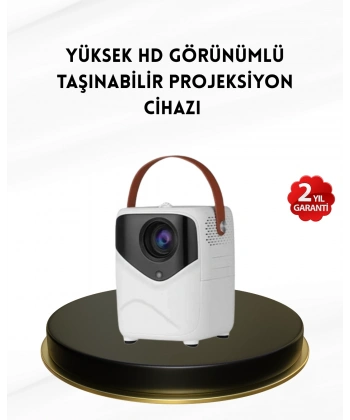 Mini Akıllı Projektör – 1080P Full HD, 64GB Depolama, 2GB RAM, Uzaktan Kumanda Destekli