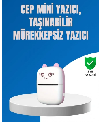 Mini Bluetooth Termal Yazıcı 1200mAh Şarjlı Taşınabilir