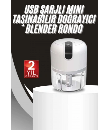 Mini Doğrayıcı Rondo Taşınabilir Mini El Blender Paslanmaz Çelik