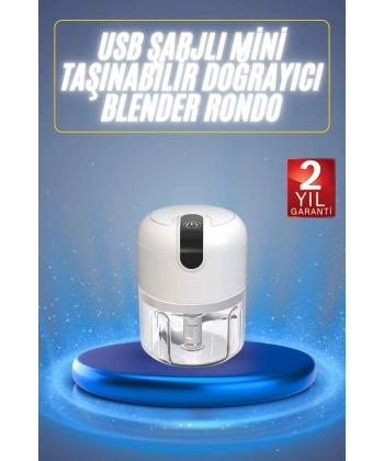 Mini El Rondosu Şarjlı Doğrayıcı Taşınabilir Rondo Blender 250 ML