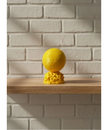 Mini FIFA Futbol Topu Biblo Sarı Renk 10cm Spor Temalı Dekor