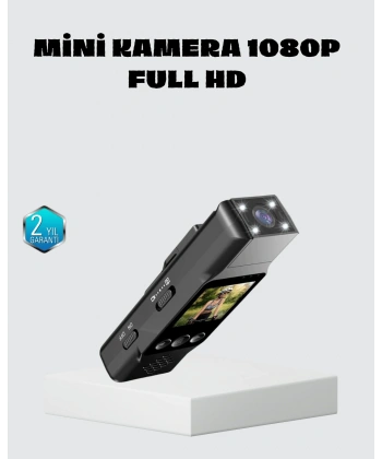 Mini Güvenlik Kamerası 1080P 3MP Fotoğraf 180° Ayarlanabilir Lens USB Şarjlı