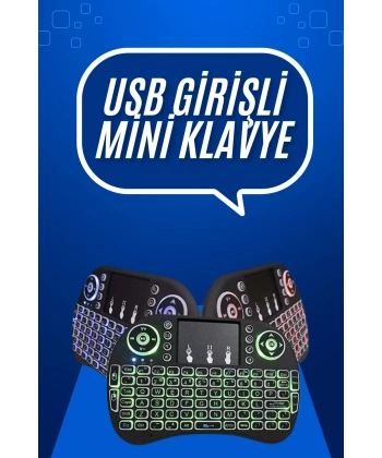 Mini Klavye  Pc Playstation Ledli Mouse Rgb Mouse Bluetooth Usb