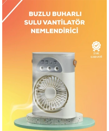 Mini Klima Fan | USBli, 7 Renk Gece Işığı, 3ü 1 Arada Fonksiyon