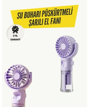Mini Masaüstü ve El Tipi Buğu Fanı – Su Depolu, Şarj Edilebilir, Nemlendirici Özellikli