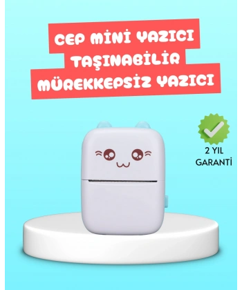 Mini Termal Yazıcı Kablosuz Taşınabilir Bluetooth Bağlantılı 200 DPI