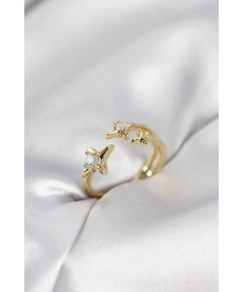 Minimal Kutup Yıldızı Model Gold Renk Kadın Yüzük