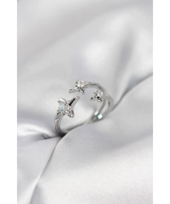 Minimal Kutup Yıldızı Model Gümüş Renk Kadın Yüzük