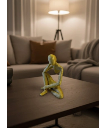 Minimal Sarı İnsan Figürü Biblo Ev ve Ofis Dekoru