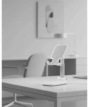 Minimal Tasarımlı Masaüstü Telefon Standı Beyaz