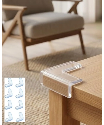 Mobilya Köşe Koruyucu 8 Adet Şeffaf Masa Kenarı Koruma Aparatı