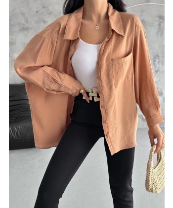 Modal oversize cepli gömlek