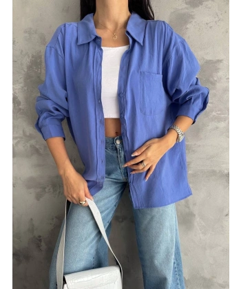 Modal oversize cepli gömlek