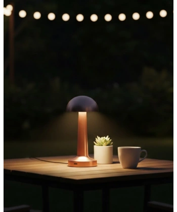 Modern Bronz Masa Lambası 3 Renk LED Dokunmatik Şarjlı Model