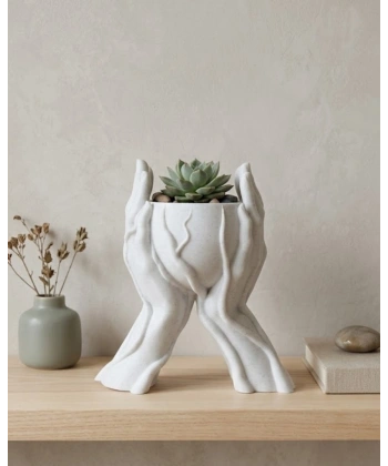 Modern Ev Dekoru İçin El Şeklinde 3D Baskı Dekoratif Saksı Vazo