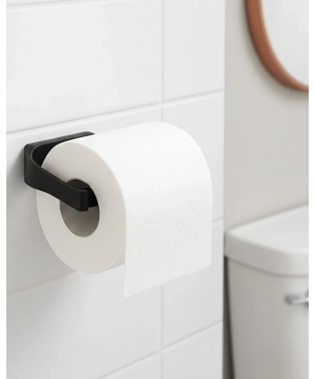 Modern Siyah Tuvalet Kağıtlığı Duvar Tipi Minimal Tasarım Peçetelik