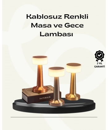 Modern USBli Kablosuz Masa Lambası – Minimalist Tasarım, 3 Farklı Parlaklık