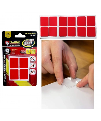 Montaj Bandı 2.5 KG - Çift Taraflı Hazır Kesilmiş Silikon Bant 12'li Montaj Bandı, Şeffaf