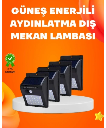 Montajlı Güneş Enerjili Duvar Tipi Aydınlatma – 8 Saat Çalışma Süresi