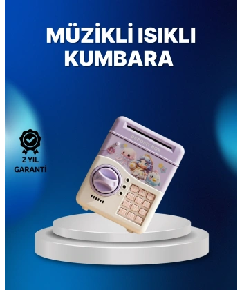 Mor Otomatik Para Girişli Elektronik Şifreli Kumbara