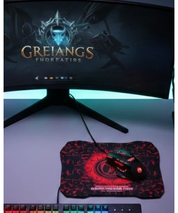 Mouse Mousepad Seti 3 DPI Ayarı ve LED Işıklı Ergonomik Yapı
