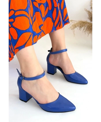 Mulen Mavi Cilt Topuklu Ayakkabı