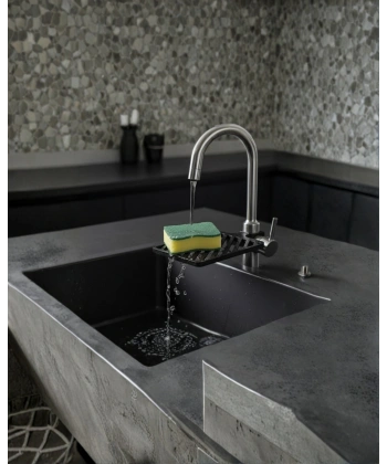 Musluğa Monte Sünger Organizeri Hijyenik Drenajlı Pratik Tasarım