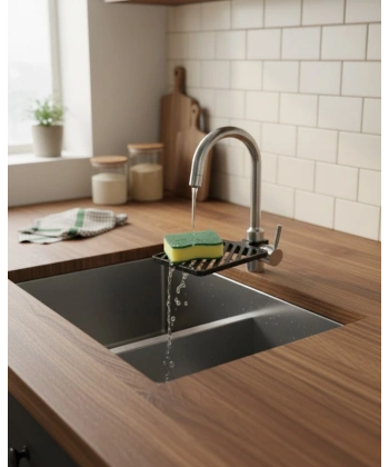 Mutfak Musluk Üstü Sünger Tutucu Tezgah Düzenleyici Organizer