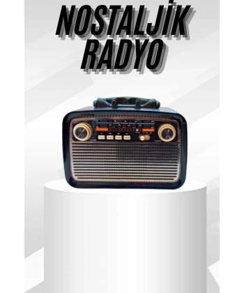 Müzik Kutusu Bluetooth Bağlantılı El Fenerli Nostaljik Tasarım Radyo