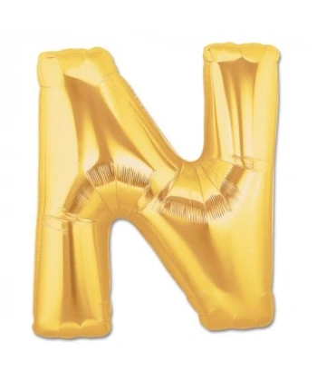 N Harf Folyo Balon Altın Renk  40 inç