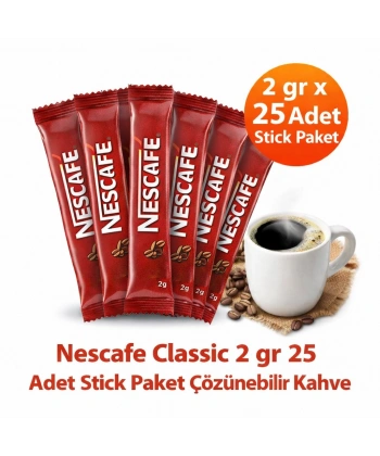 Nescafe Classic 2 gr 25 Adet Stick Paket Çözünebilir Kahve