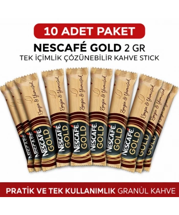 Nescafe Gold 2 Gr 10 Adet Tek İçimlik Stick Çözünebilir Granül Kahve Paket