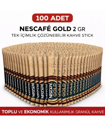 Nescafe Gold 2 Gr 100 Adet Tek İçimlik Stick Çözünebilir Granül Kahve Ekonomik Toplu Paket