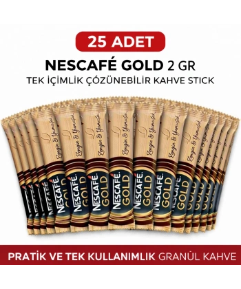Nescafe Gold 2 Gr 25 Adet Tek İçimlik Stick Çözünebilir Granül Kahve Paket