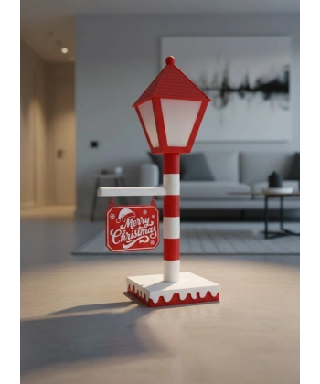 Noel Temalı Tabelalı Lamba Dekoratif Aydınlatma Yılbaşı Süsü