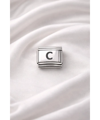 Nomination Uyumlu C Harfi Charm – Çelik Harfli Bileklik Aksesuarı ,Kişiye Özel Modüler Takı