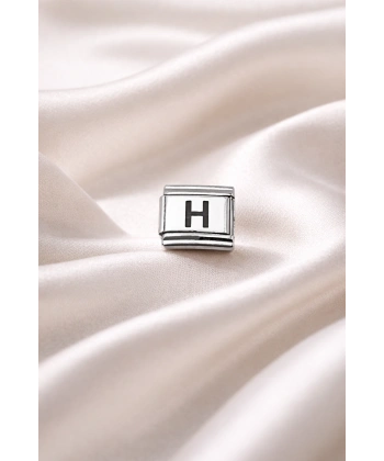 Nomination Uyumlu H Harf Charm , Çelik Bileklik Aksesuarı , Kişiye Özel Harf Modülü , Minimal & Şık Tasarım