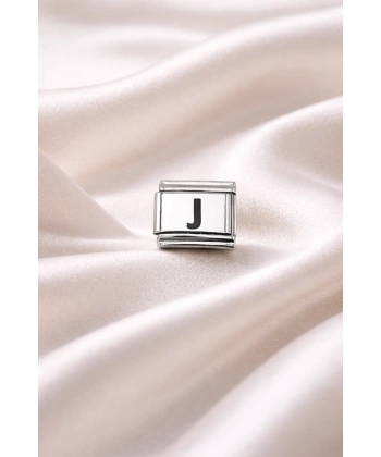 Nomination Uyumlu J Harf Charm | Çelik Bileklik Aksesuarı | Kişiye Özel Harf Modülü | Minimal & Şık Tasarım