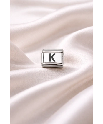 Nomination Uyumlu K Harf Charm | Çelik Bileklik Aksesuarı | Kişiye Özel Harf Modülü | Minimal & Şık Tasarım
