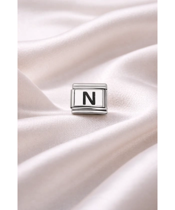 Nomination Uyumlu N Harf Charm | Çelik Bileklik Aksesuarı | Kişiye Özel Harf Modülü | Minimal & Şık Tasarım