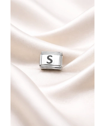 Nomination Uyumlu S Harfli Charm – Paslanmaz Çelik, Kişiye Özel Harfli Bileklik Aksesuarı