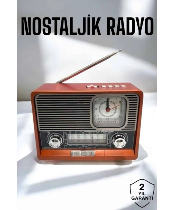 Nostaljik Görünümlü USB Girişli Bluetooth Bağlantılı Radyo