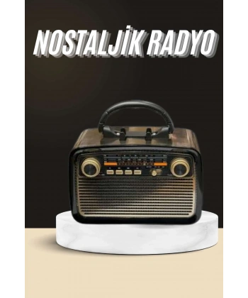 Nostaljik Radyo Bluetooth Bağlantılı Müzik Kutusu Ahşap