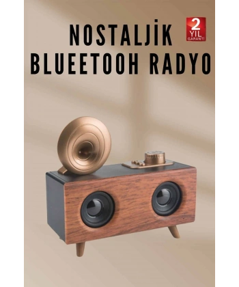 Nostaljik Radyo Bluetooth Bağlantılı Şarjlı Yüksek Ses Kaliteli