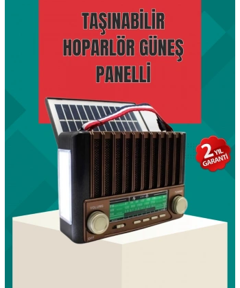 Nostaljik Tasarımlı Solar Şarjlı Radyo AM FM SW ve Bluetooth