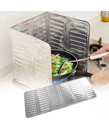 Ocak Yağ Sıçrama Koruyucu Katlanır Alüminyum Levha -Kolay Silinir Piknik Tüpü Rüzgar Önleyici Panel