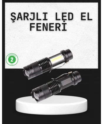 Odak Ayarlı 2000 Lümen Şarjlı LED El Feneri